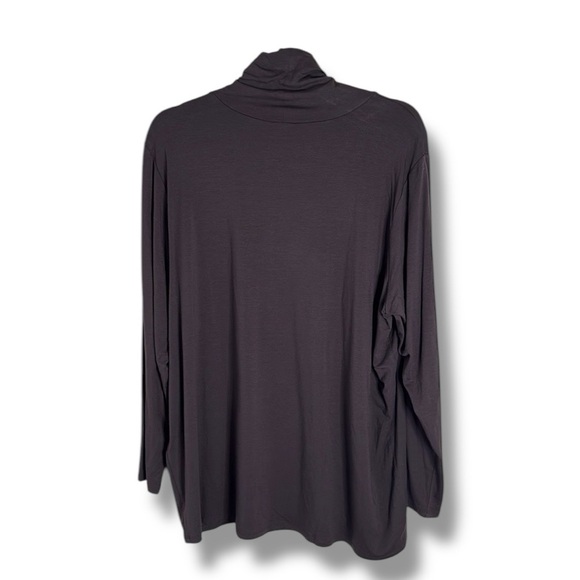 NWT Eileen Fisher Brown Scrunch Neck Blouse Size 2X - Picture 1 of 5